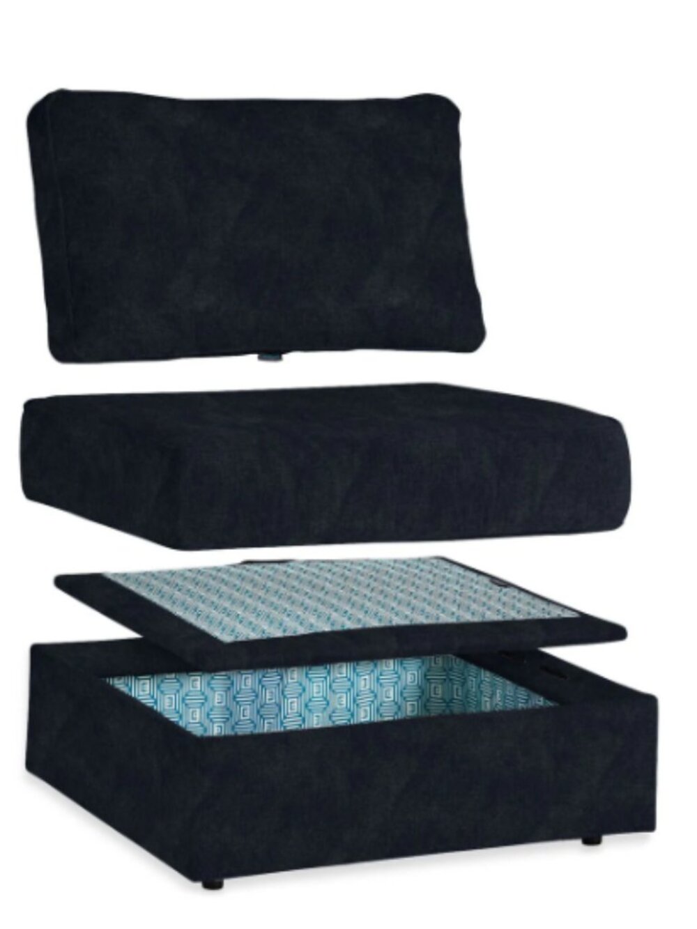 Lovesac Storage Seat Cover Set: Midnight Navy Corded Velvet